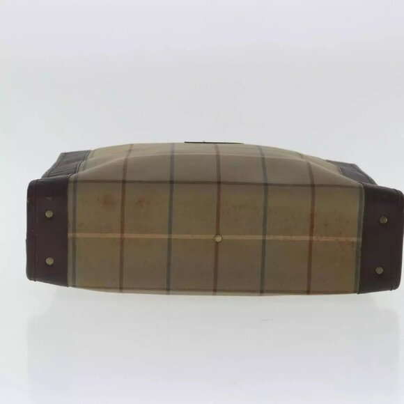 Burberrys Nova Check Hand Bag Canvas Leather Brown Auth bs19196 - Picture 7 of 16